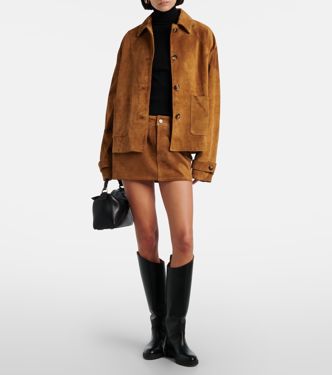 Low-rise suede miniskirt | 7 For All Mankind