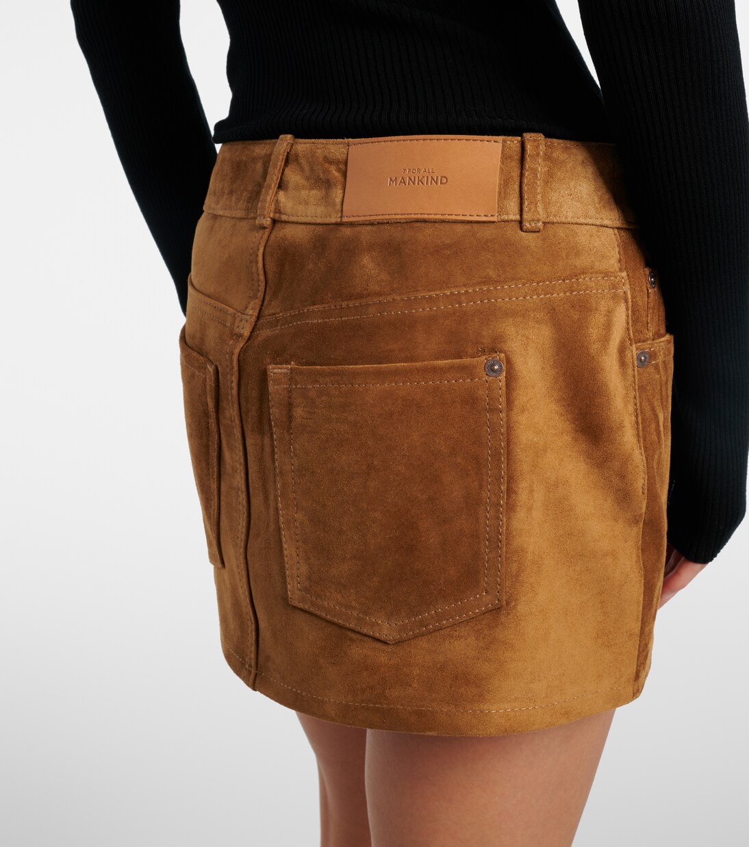 Low-rise suede miniskirt | 7 For All Mankind