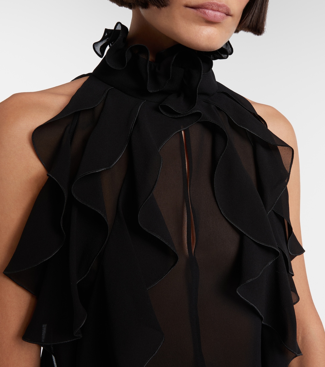 Ruffled silk top  | McQueen