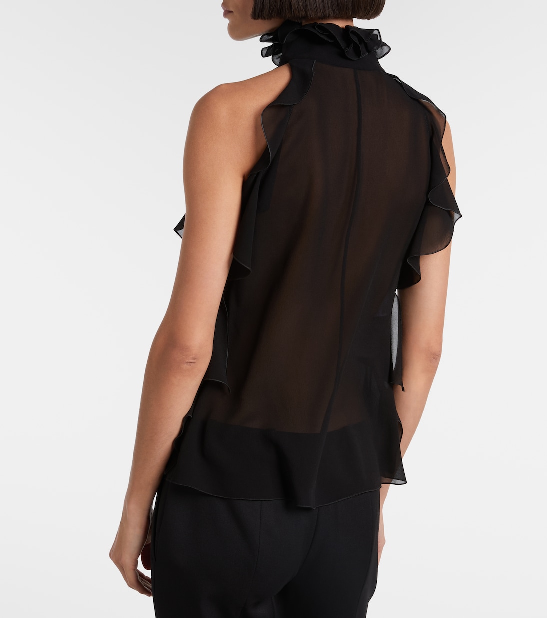 Ruffled silk top  | McQueen