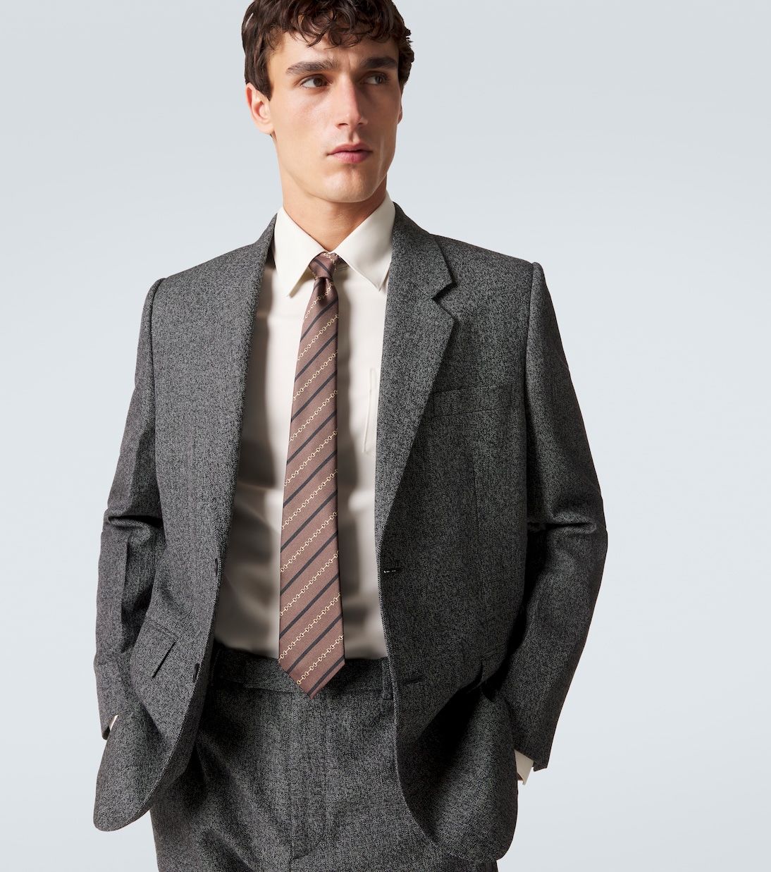 Horsebit silk jacquard tie | Gucci