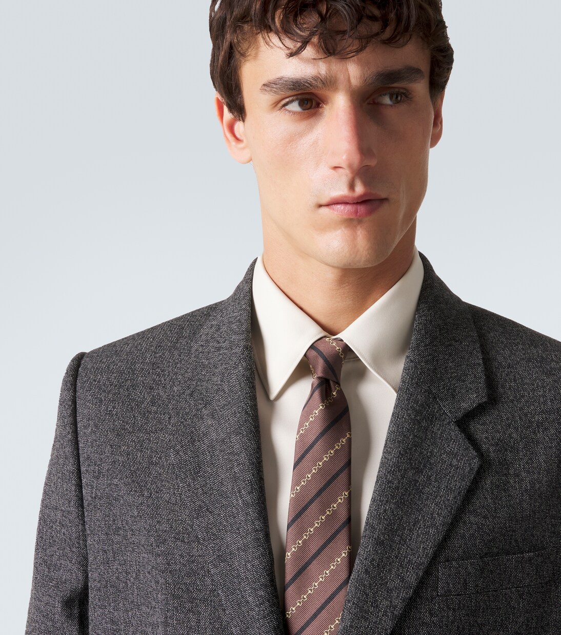 Horsebit silk jacquard tie | Gucci