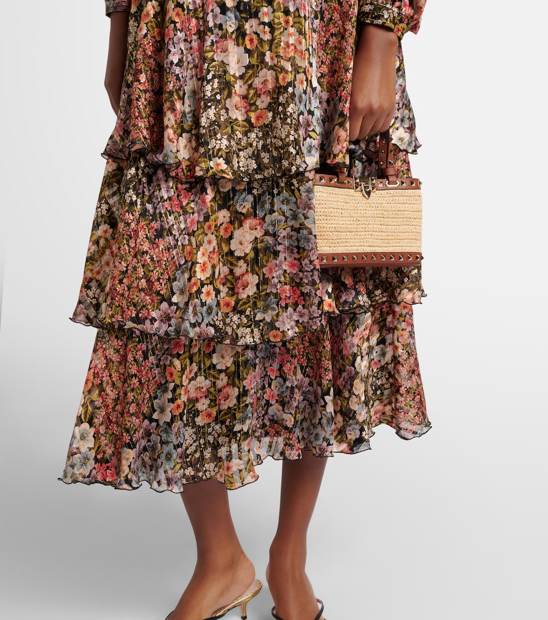 Rockstud Mini raffia tote bag | Valentino Garavani