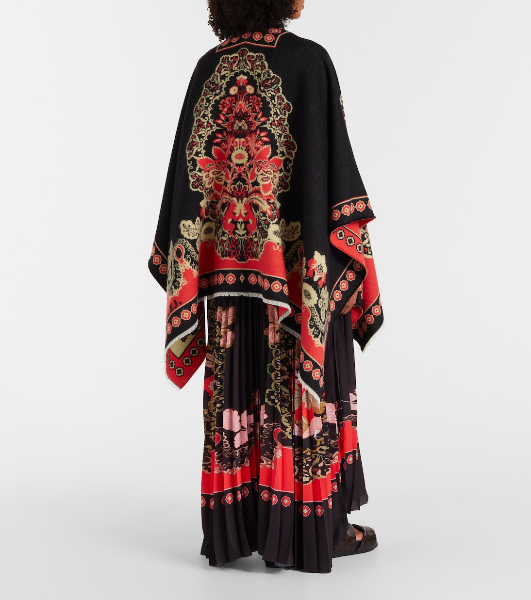 Soul printed wool and silk poncho | La DoubleJ