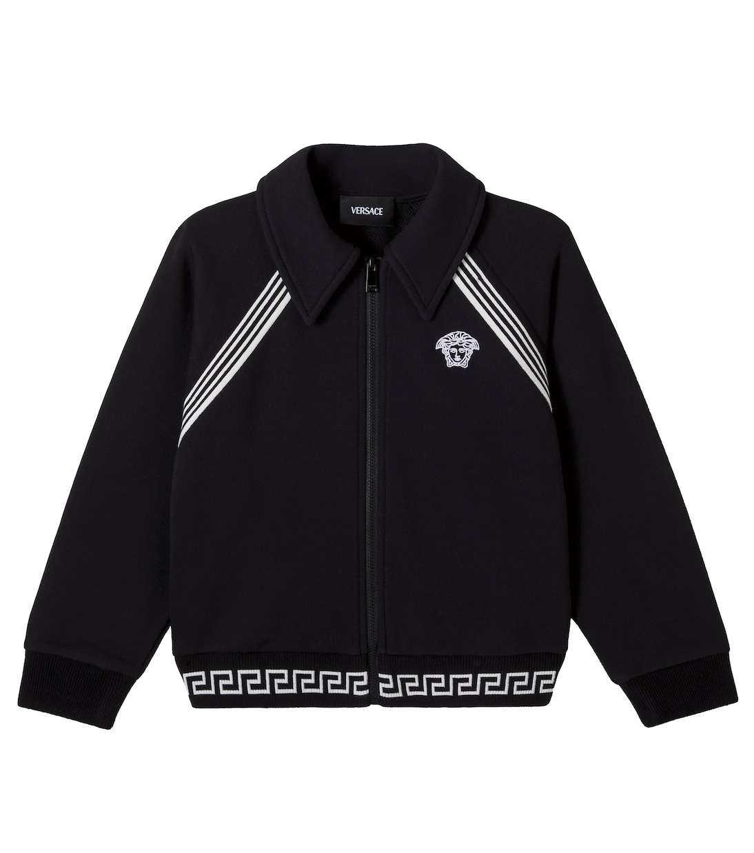 Cotton jersey zip-up sweatshirt | Versace Kids