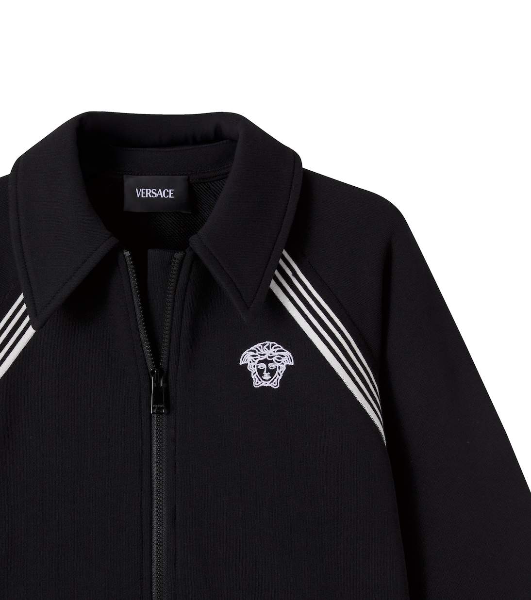 Cotton jersey zip-up sweatshirt | Versace Kids