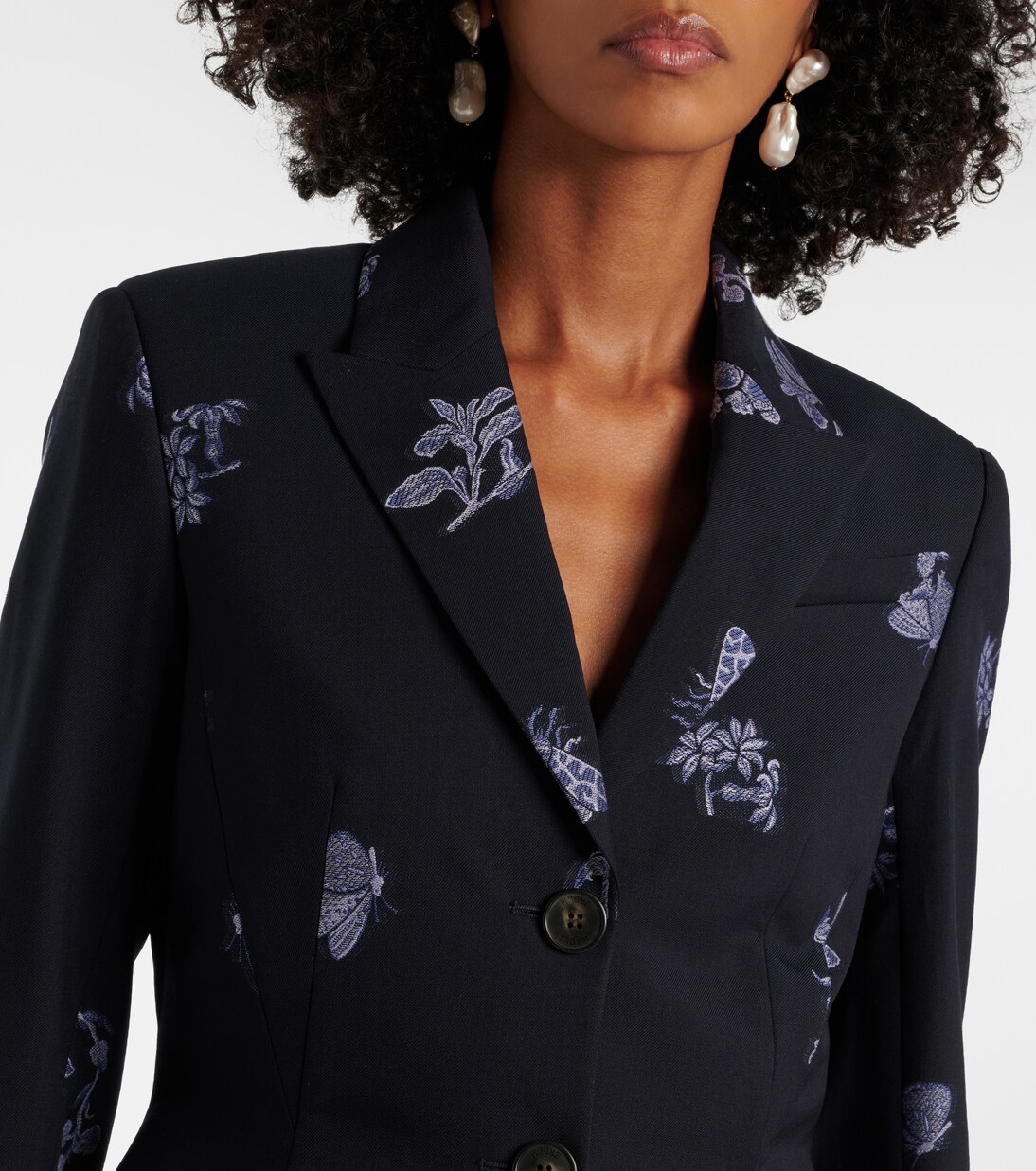 울 코튼 자카드 블레이저 | Erdem