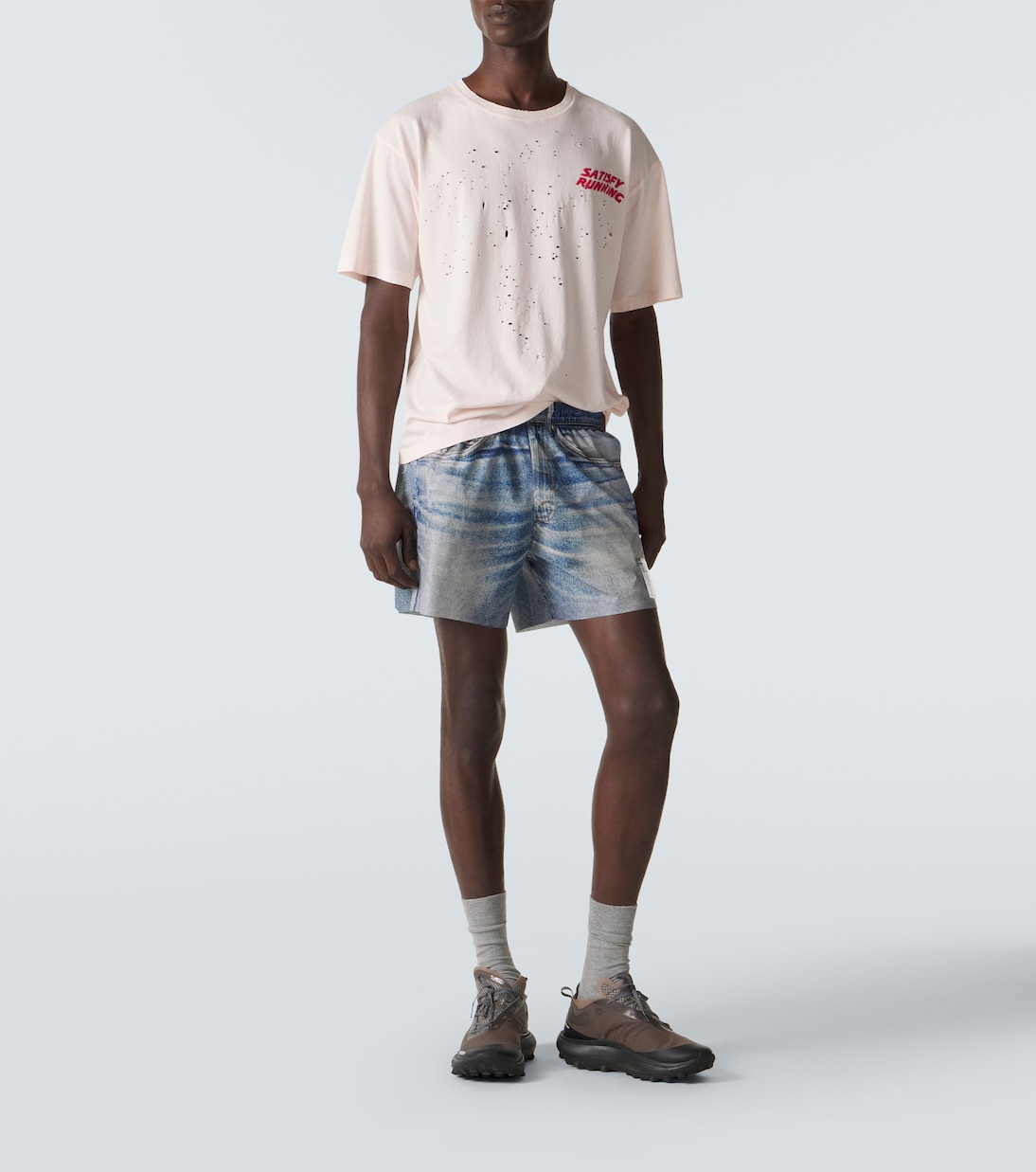 MothTech distressed cotton jersey T-shirt | Satisfy