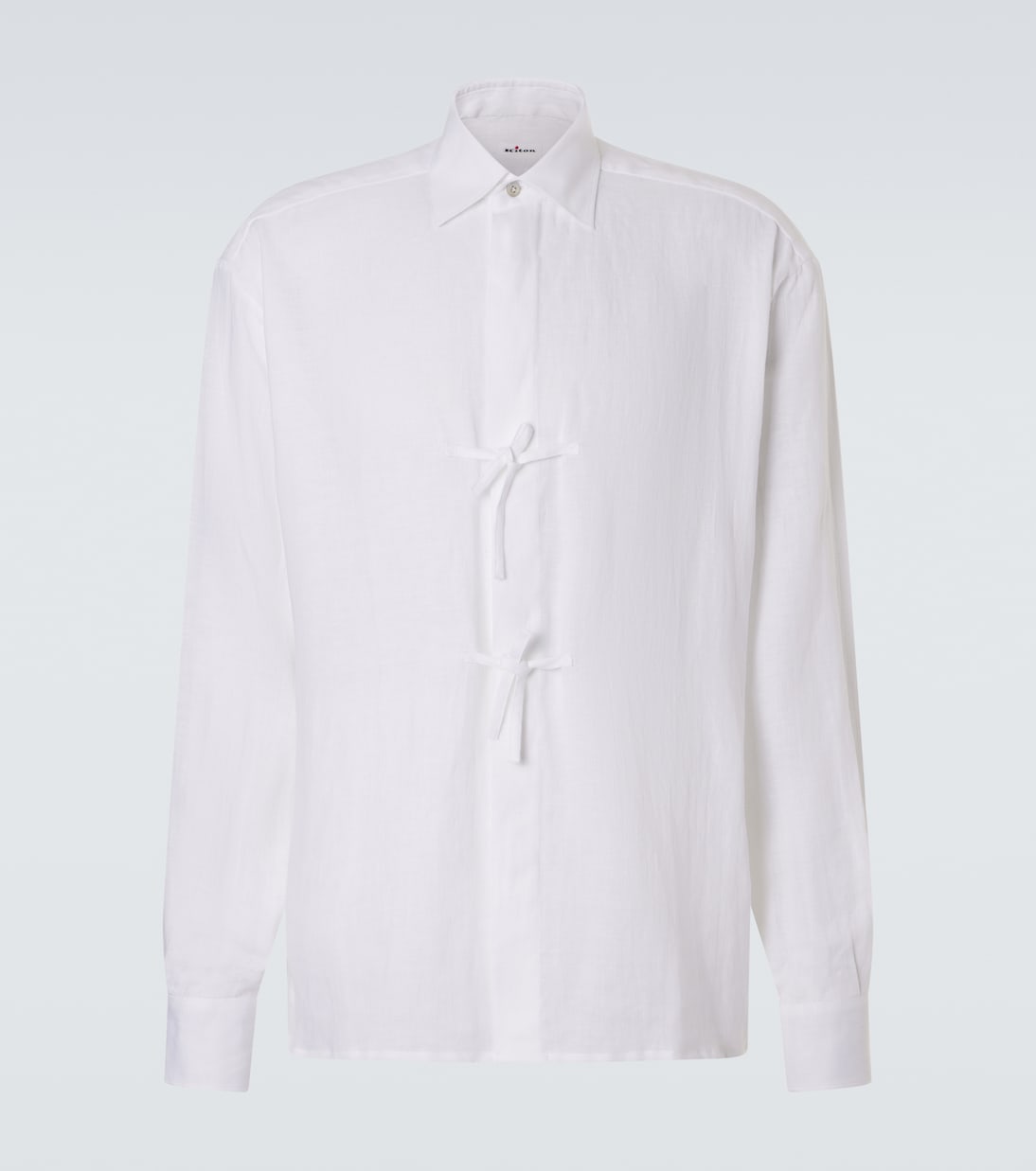 Dorian bow-detail linen shirt | Kiton