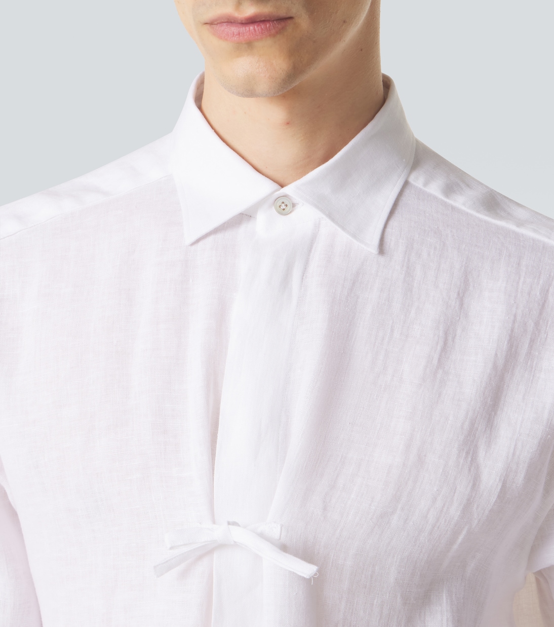 Dorian bow-detail linen shirt | Kiton