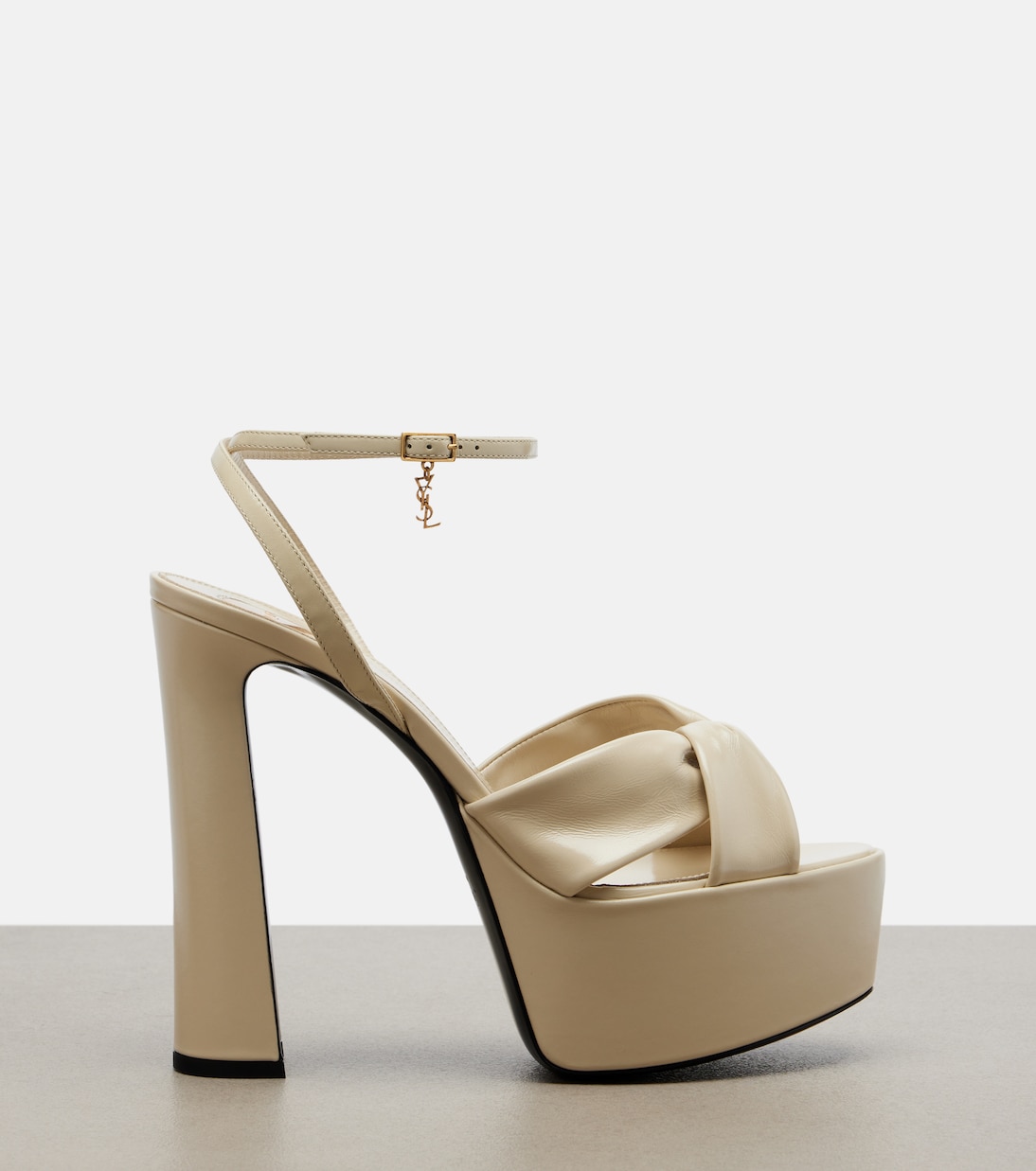 Franciane leather platform sandals | Saint Laurent