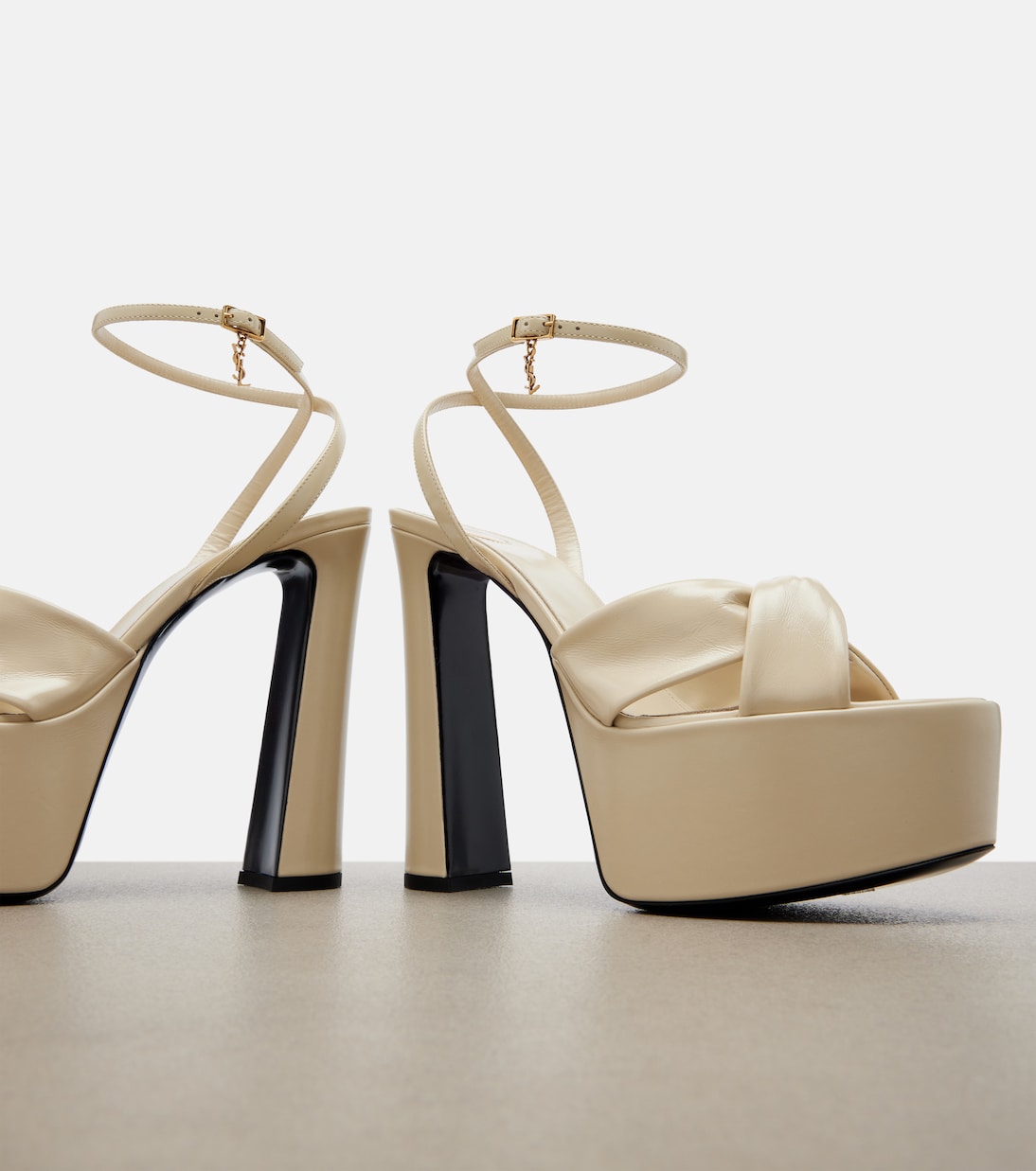 Franciane leather platform sandals | Saint Laurent