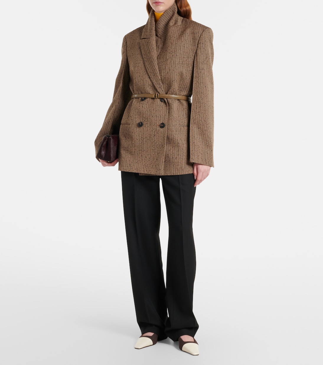 Leather-trimmed canvas slingback pumps | Tod's