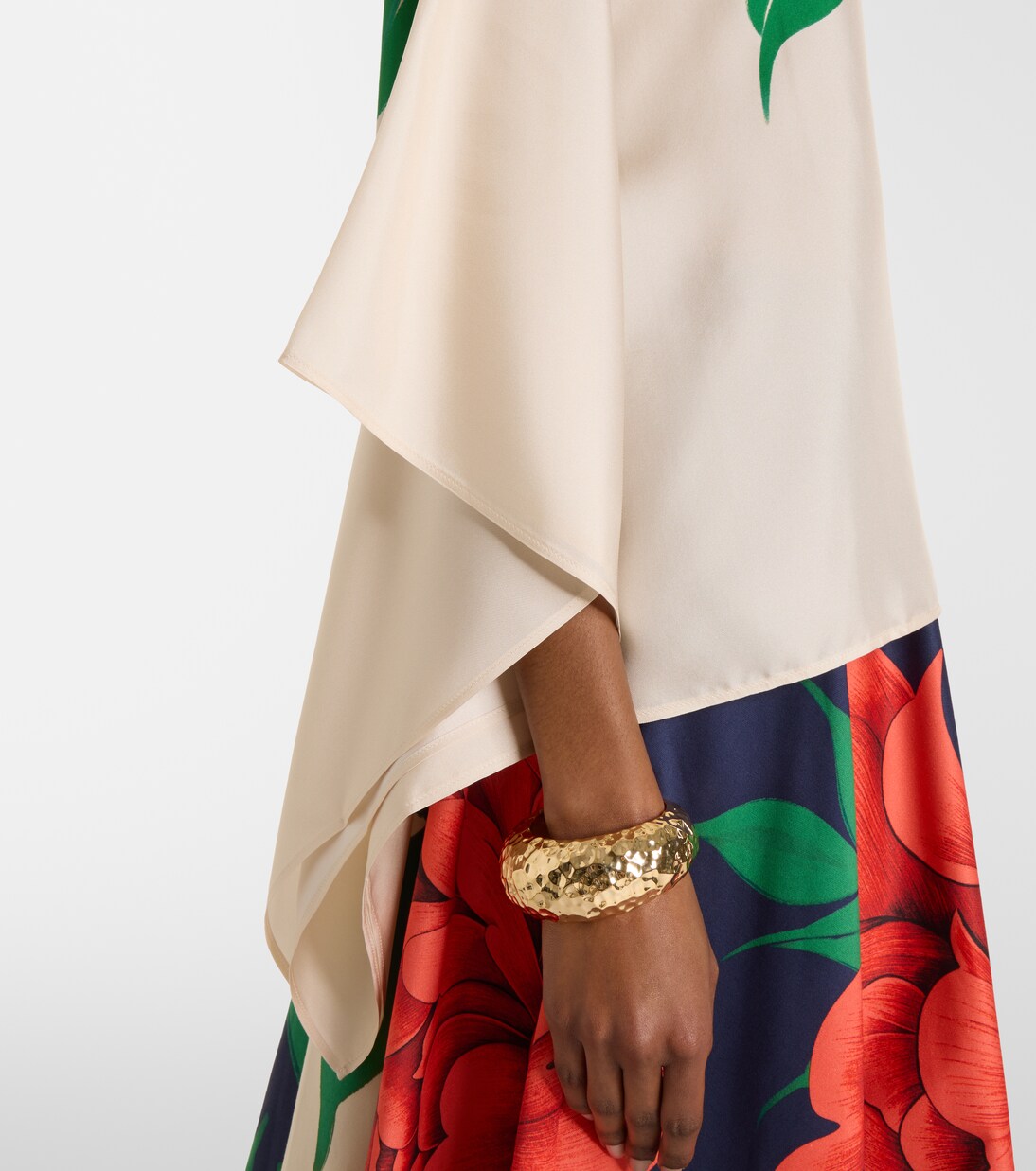 Top Square de sarga de seda floral | La DoubleJ