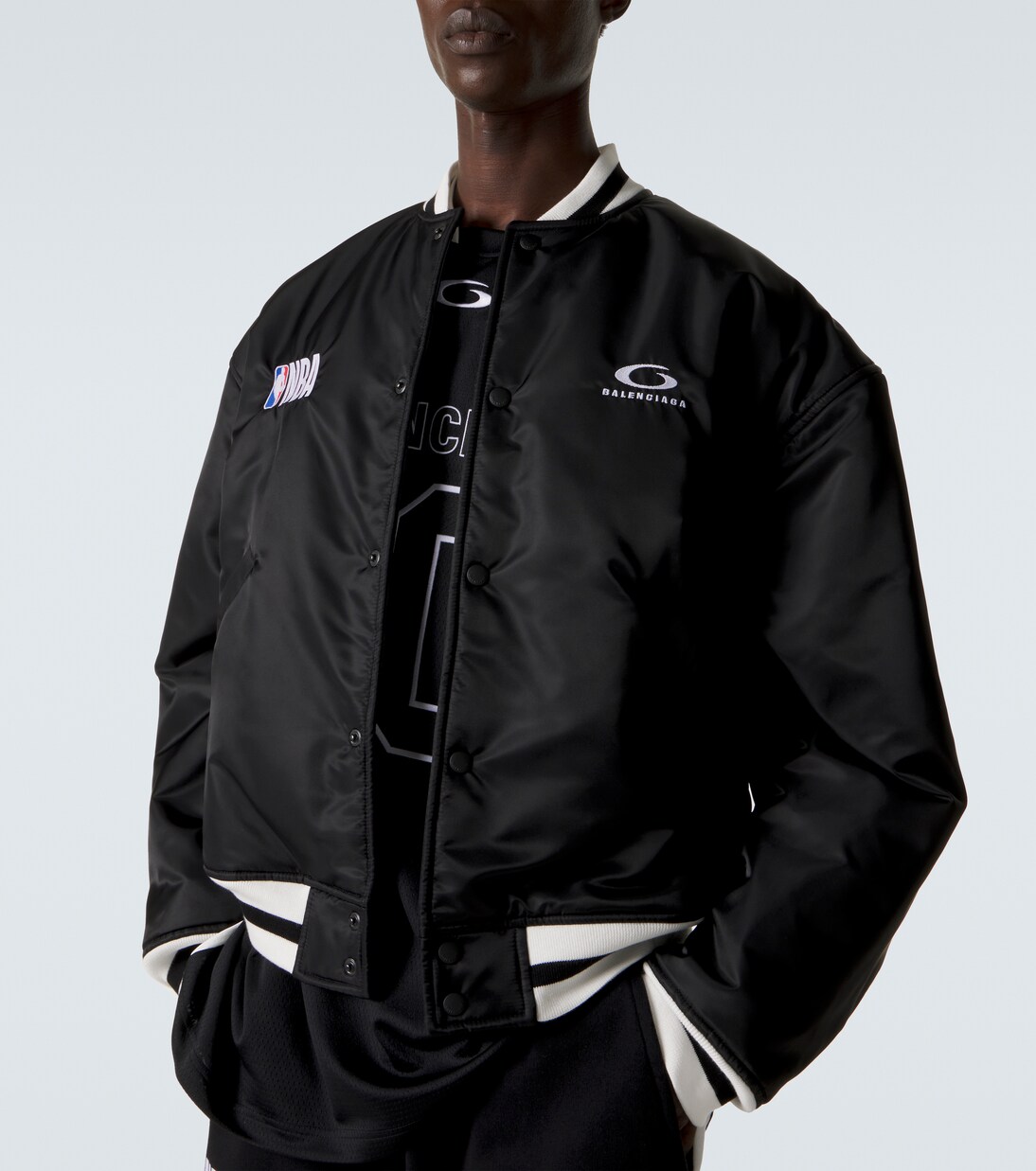 x NBA logo satin bomber jacket | Balenciaga