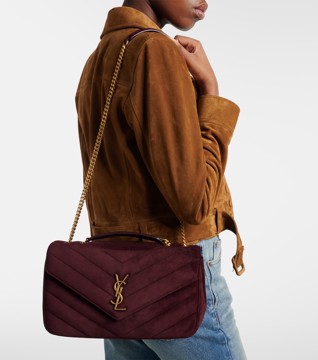 Loulou Medium suede shoulder bag | Saint Laurent