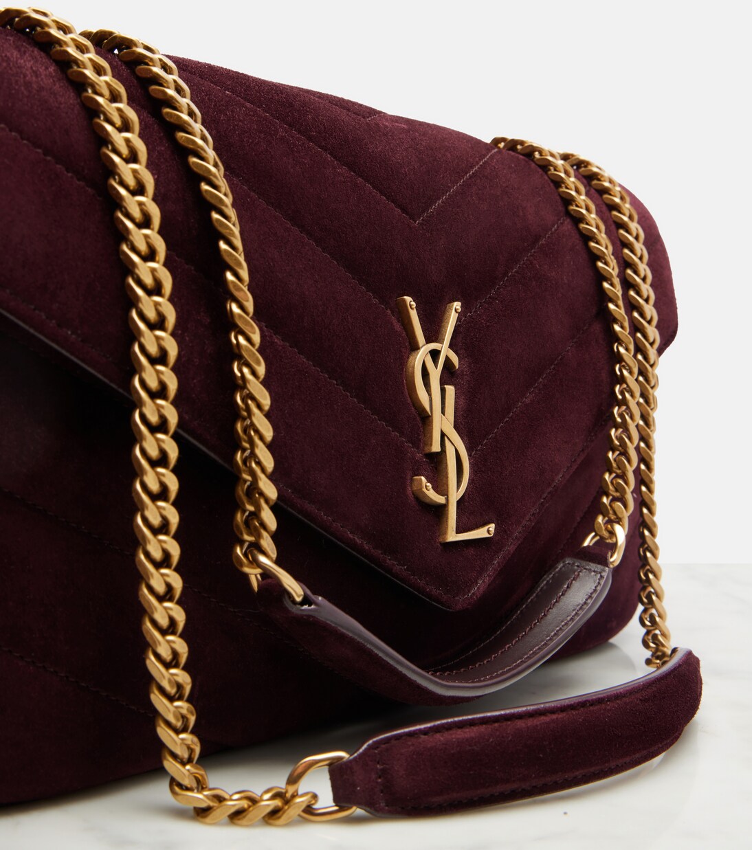 Loulou Medium suede shoulder bag | Saint Laurent