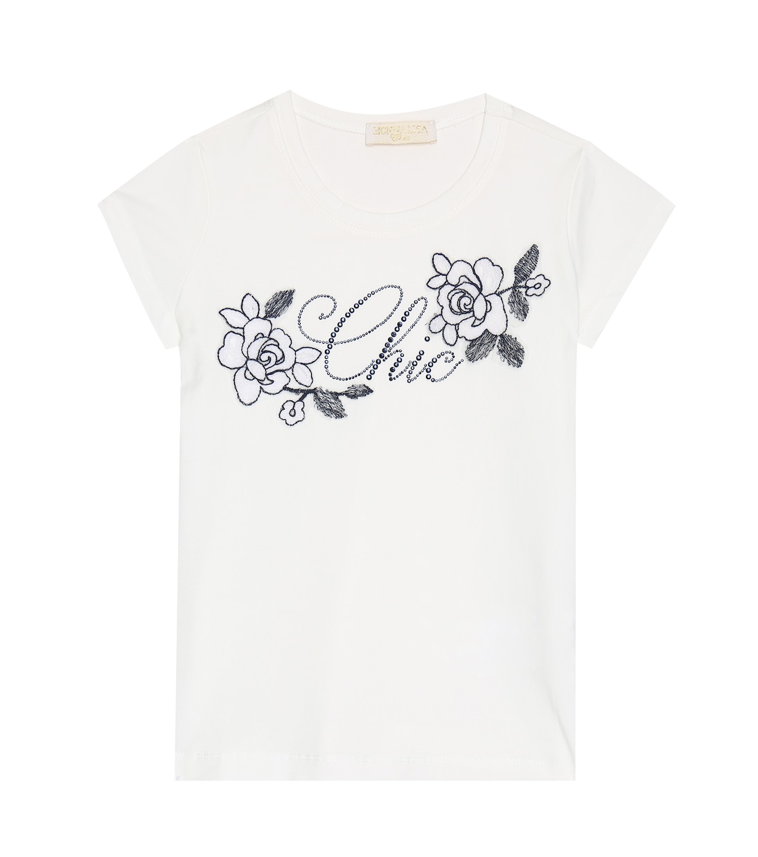 Embellished stretch-cotton T-shirt | Monnalisa
