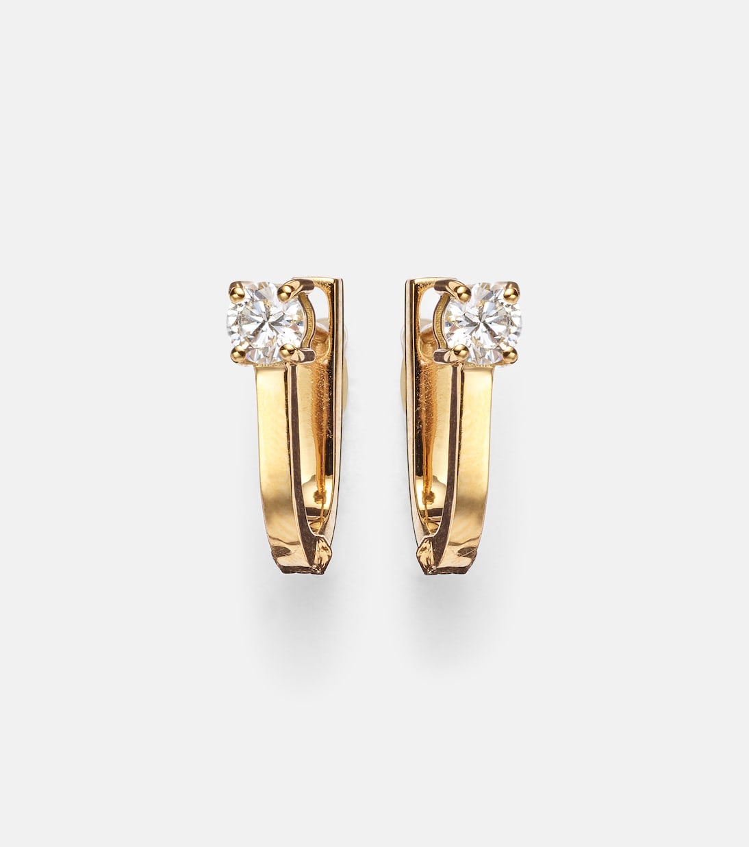 Orecchini Huggie Aria U in oro 18kt con diamanti di Melissa Kaye, design moderno per giovani