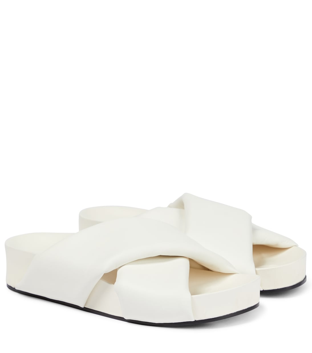 Padded leather slides | Jil Sander