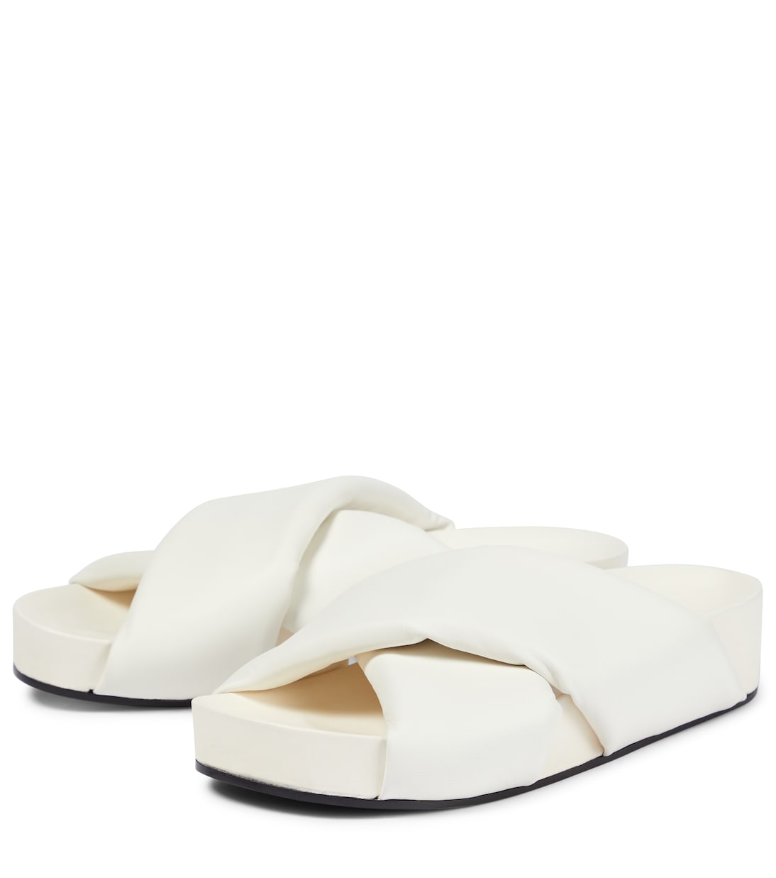 Padded leather slides | Jil Sander