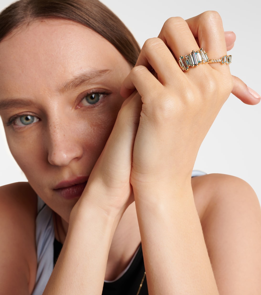 Bague en or 14 ct, topazes et diamants blancs | Suzanne Kalan