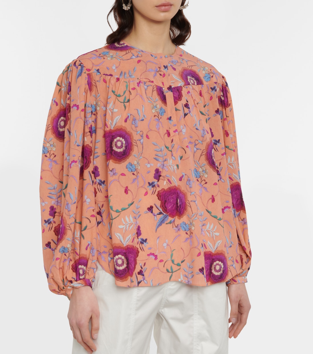 Blusa Brunille en mezcla de seda floral | Isabel Marant