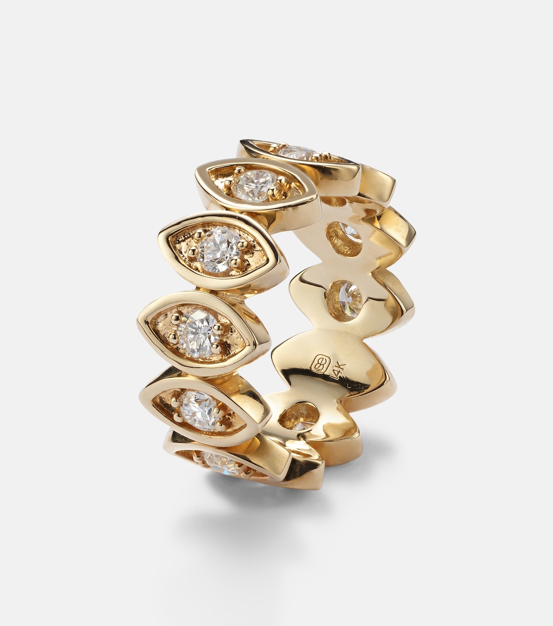 Bague Evil Eye en or jaune 14 ct et diamants | Sydney Evan