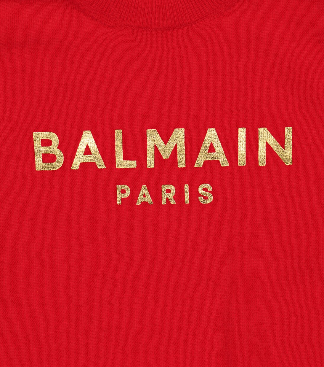 Top cropped in lana vergine con logo | Balmain Kids
