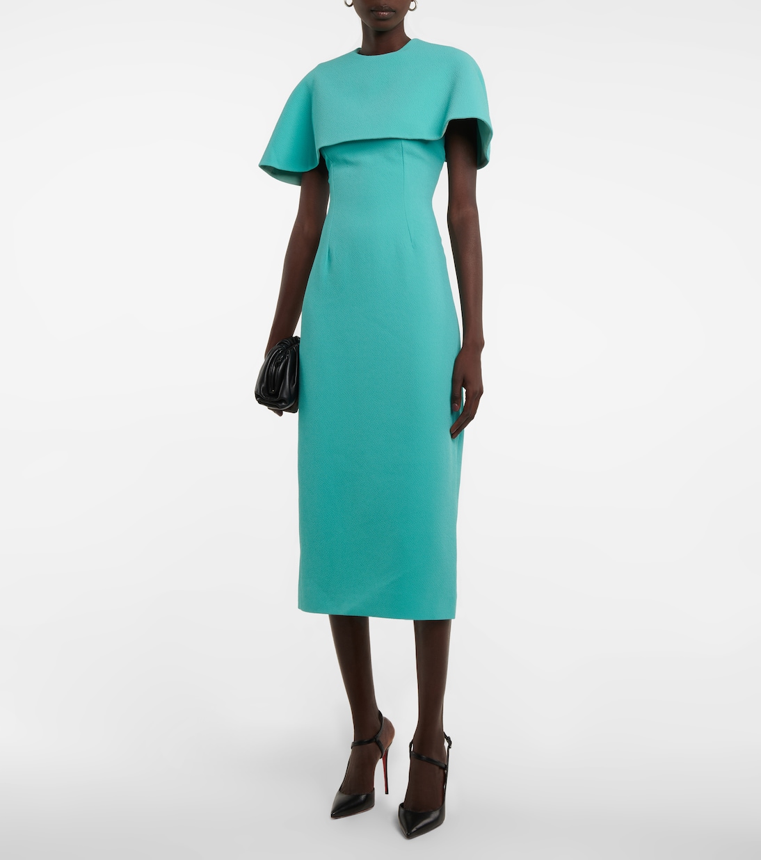 Blaine cape cloqué midi dress | Emilia Wickstead