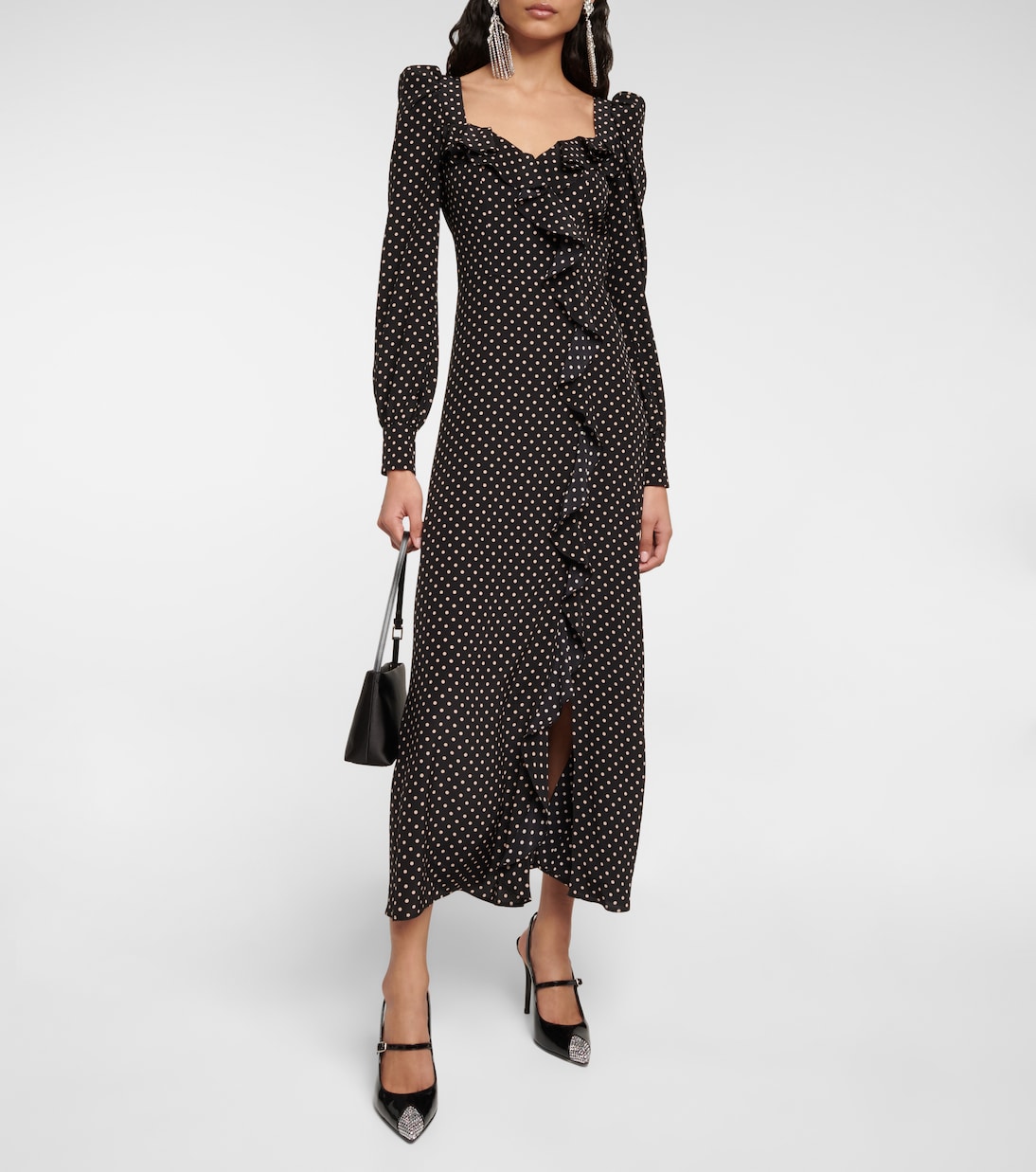 Polka-dotted silk midi dress | Alessandra Rich