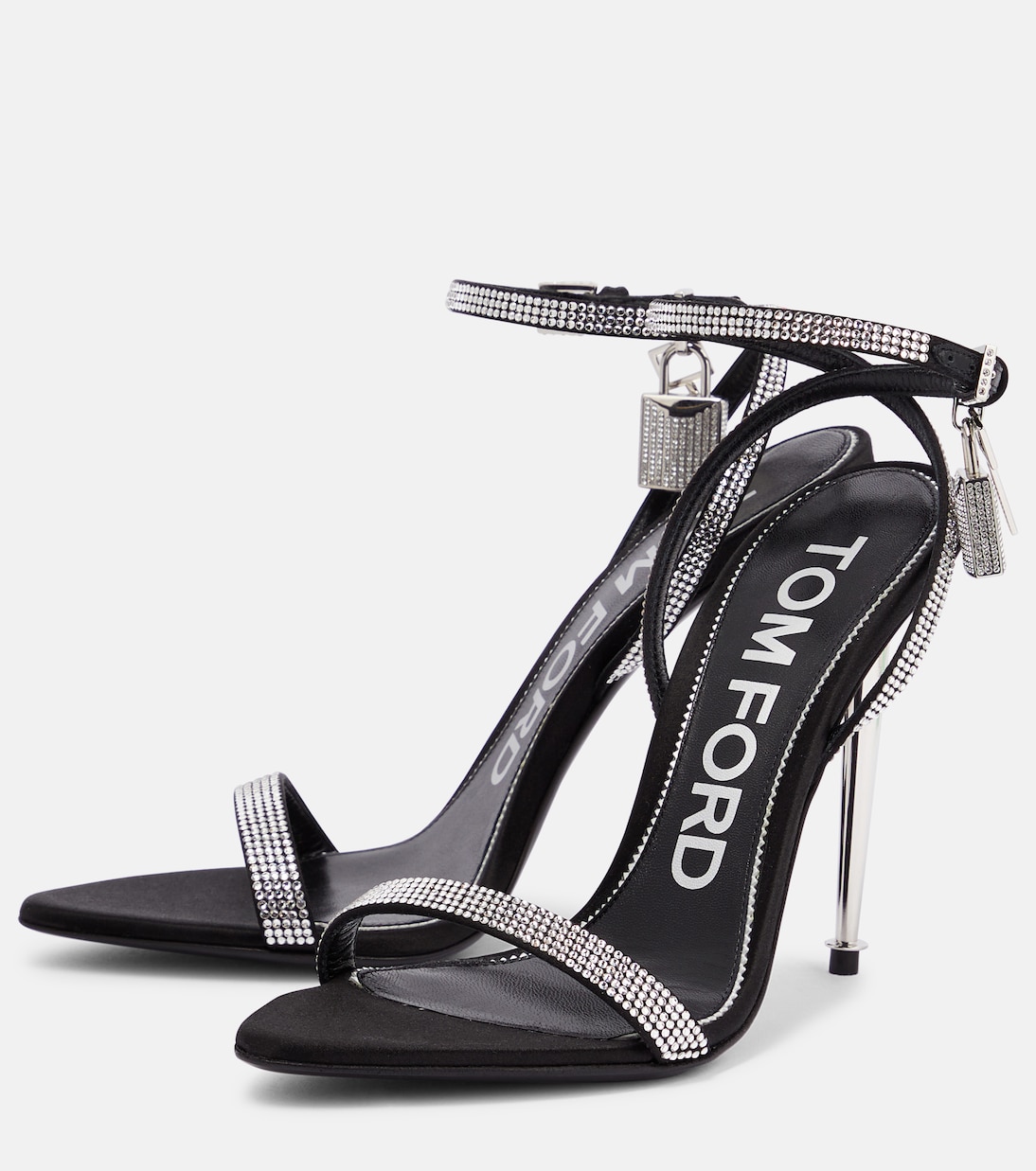 Padlock embellished satin sandals | Tom Ford