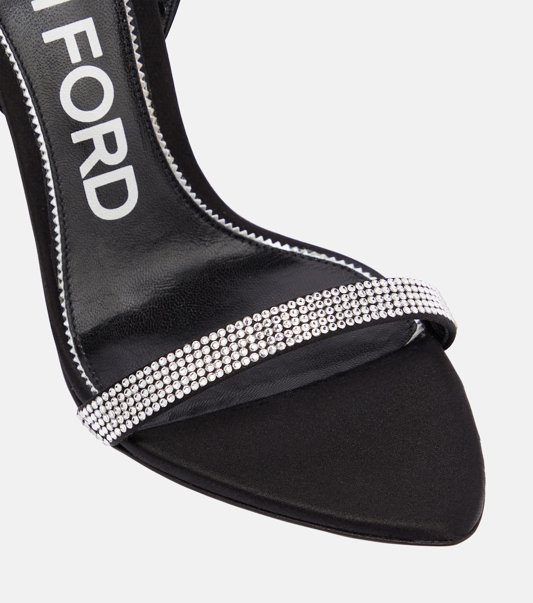 Padlock embellished satin sandals | Tom Ford