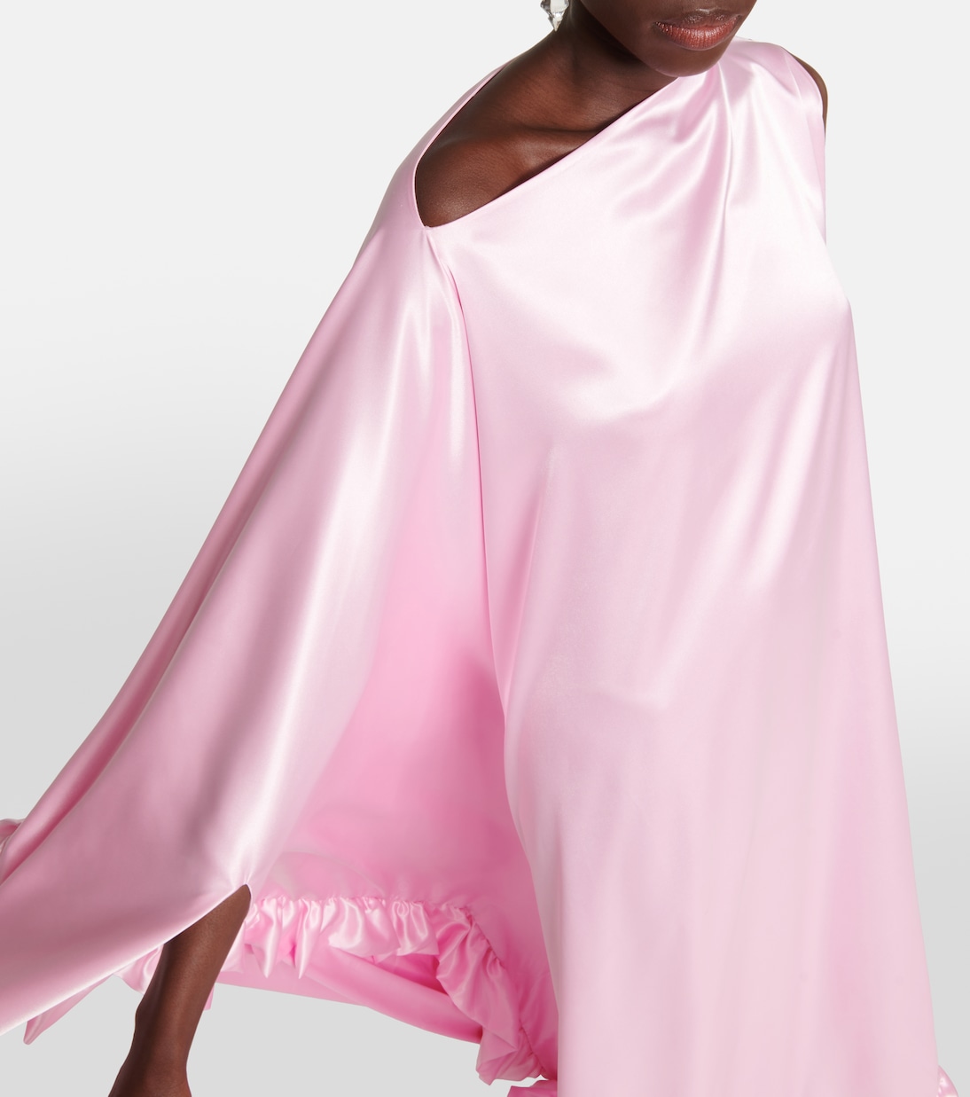 Abito monospalla in raso con volant | Acne Studios