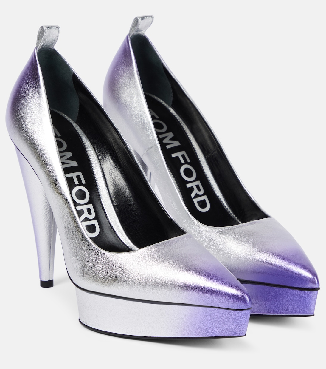 Metallic leather platform pumps | Tom Ford