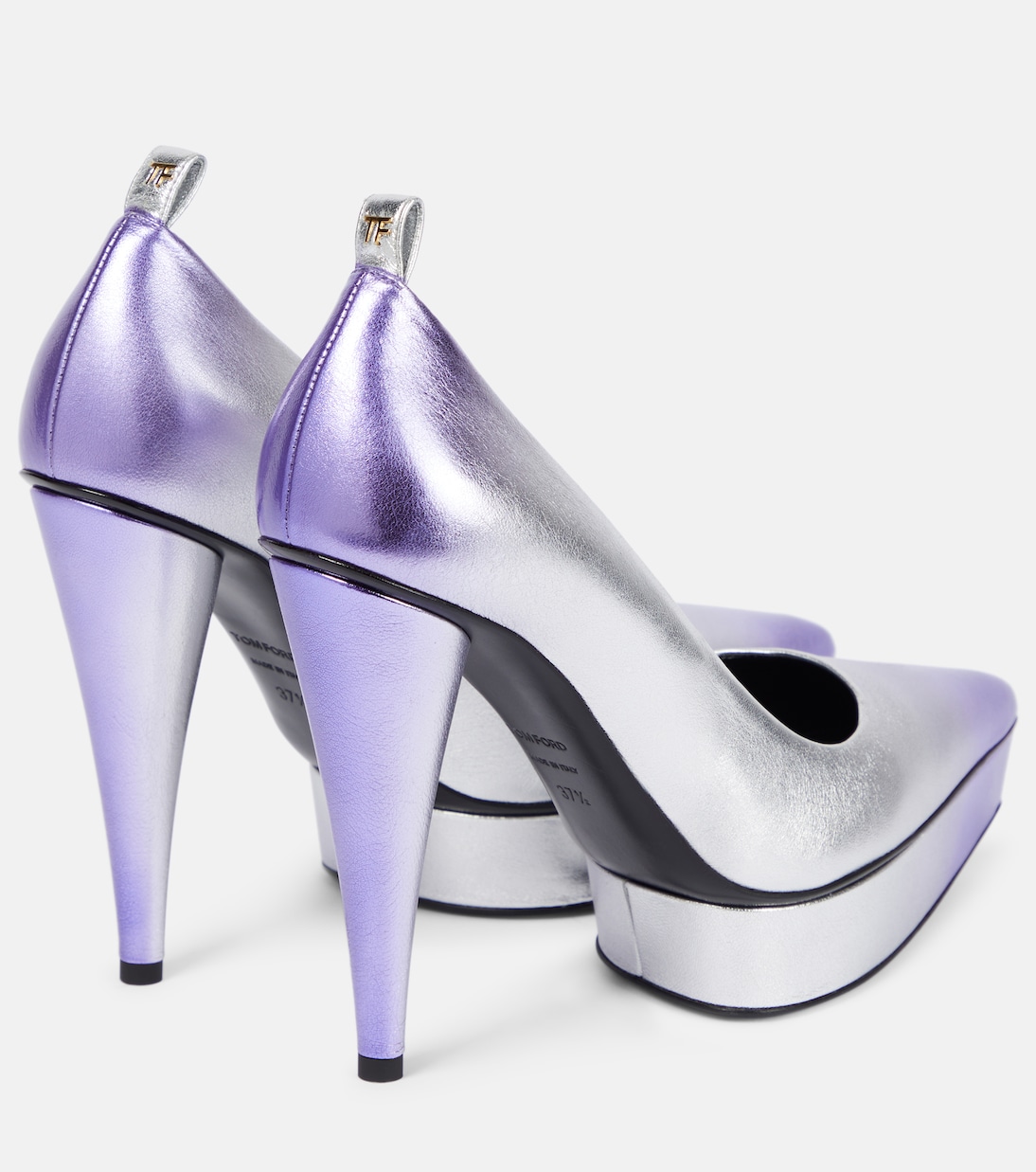 Metallic leather platform pumps | Tom Ford