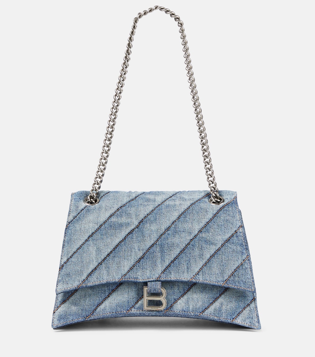 Crush Medium denim shoulder bag | Balenciaga