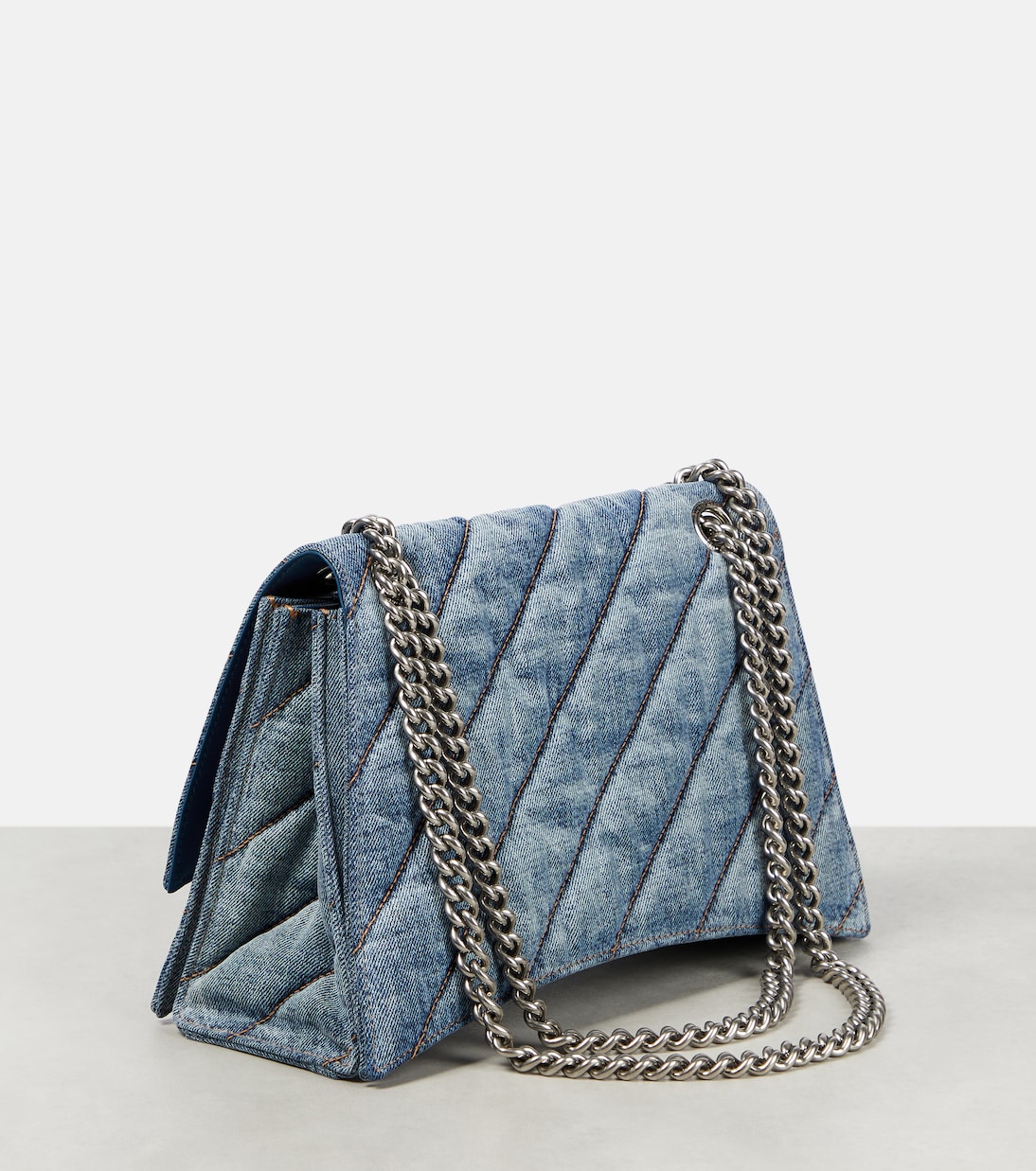 Crush Medium denim shoulder bag | Balenciaga