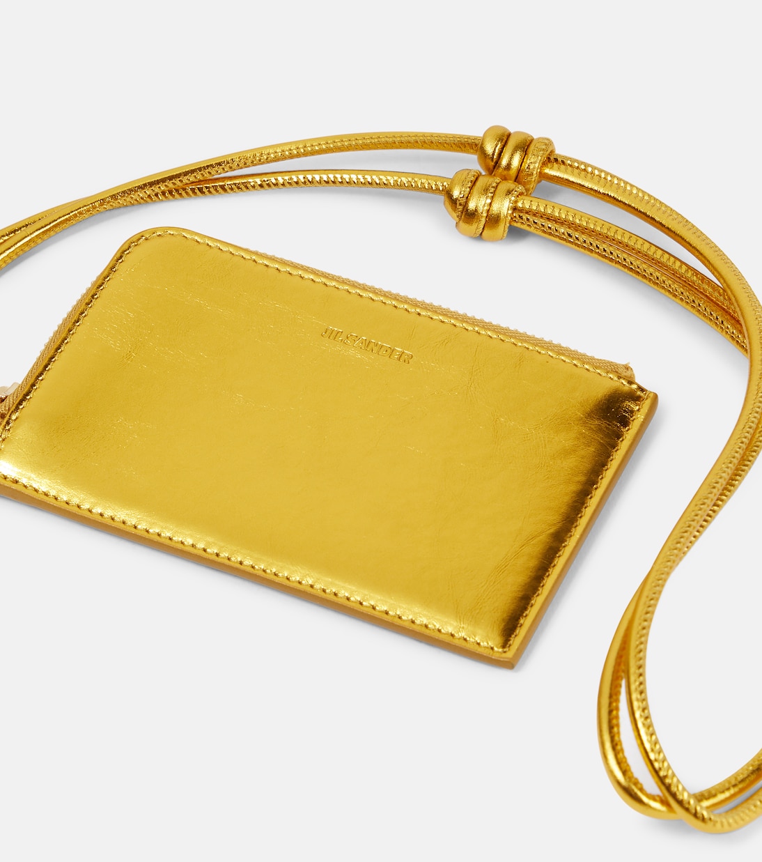Envelope leather card holder with strap | Jil Sander