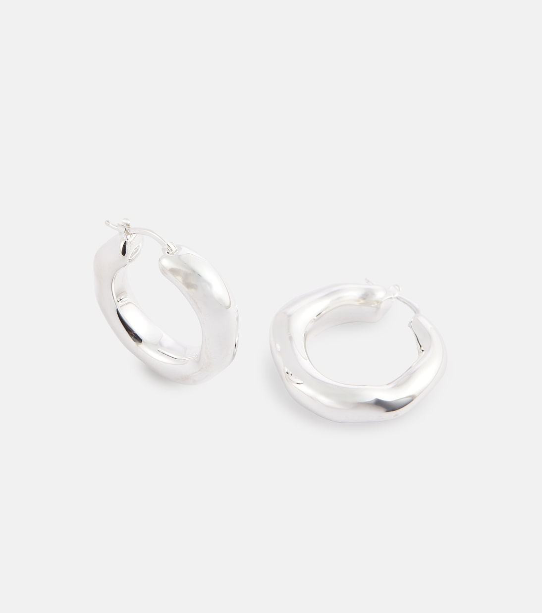 Orecchini a cerchio argentati | Jil Sander