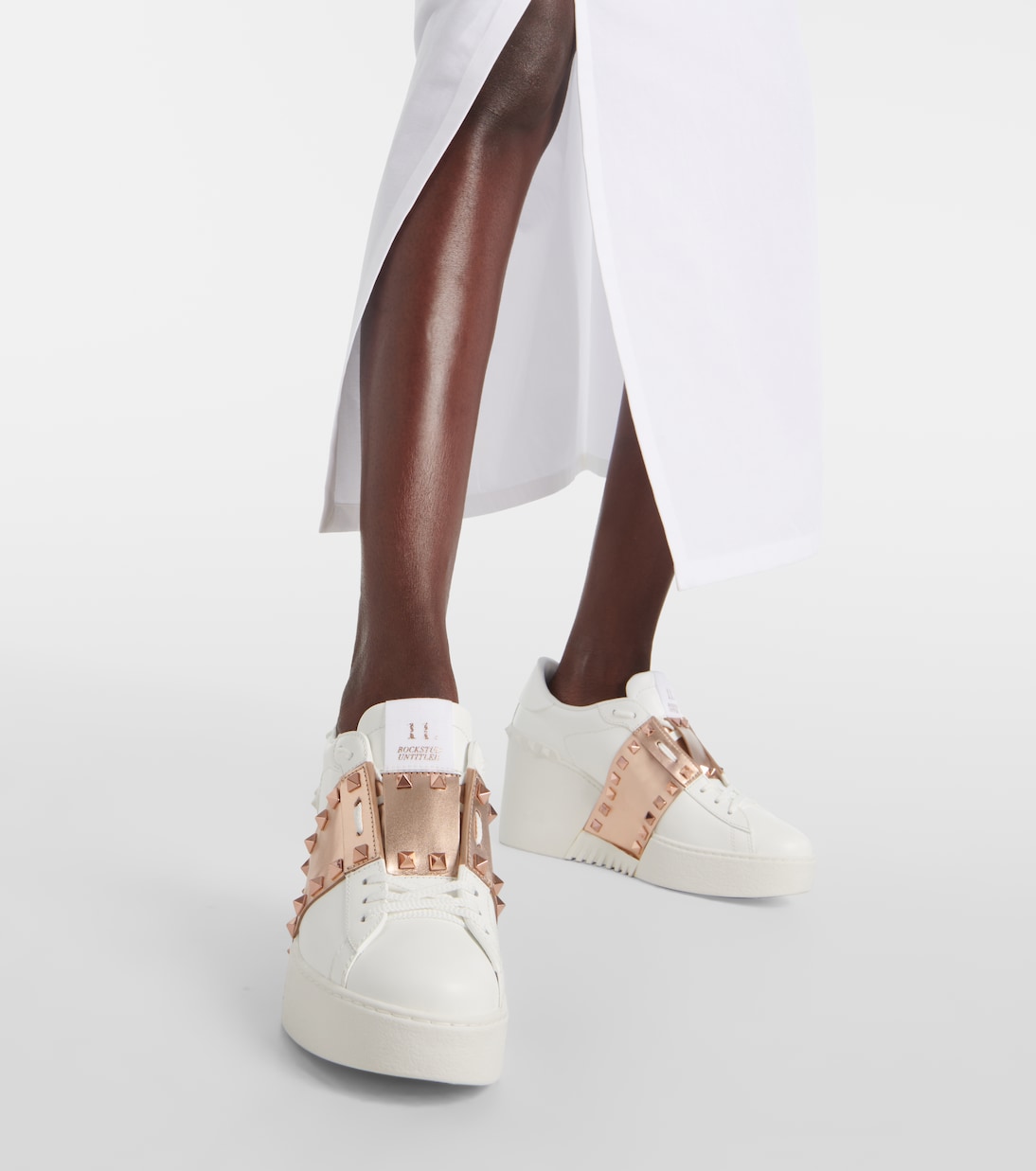 Open Disco leather wedge sneakers | Valentino Garavani