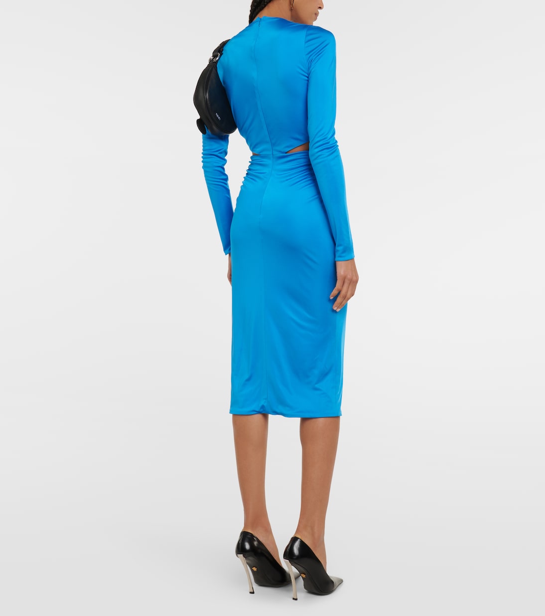 Abito midi Medusa Biggie in satin con cut-out | Versace