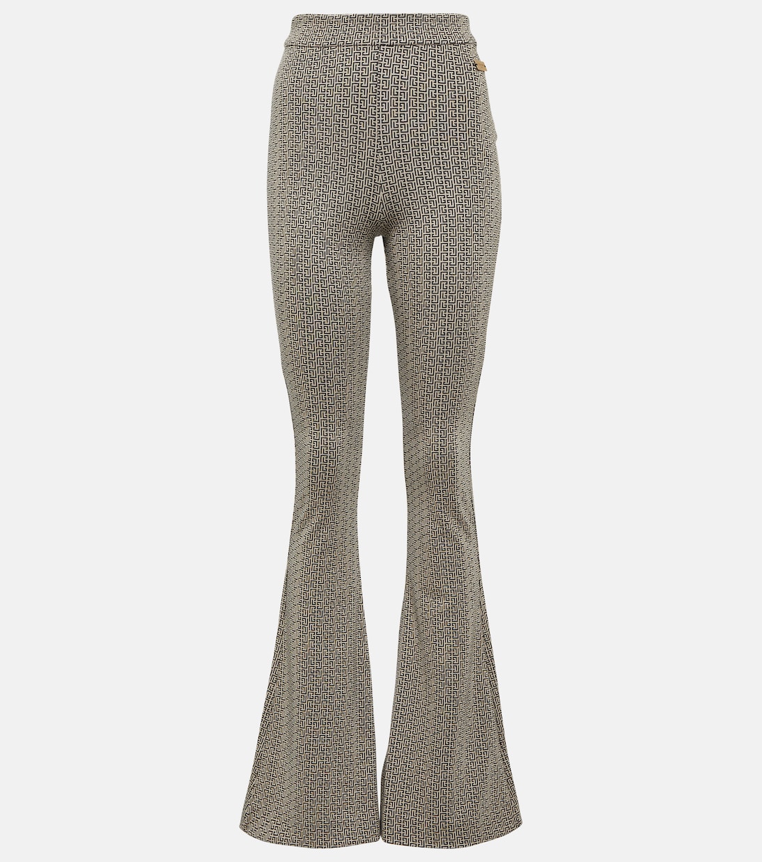 Pantalon flare Monogram en jacquard | Balmain