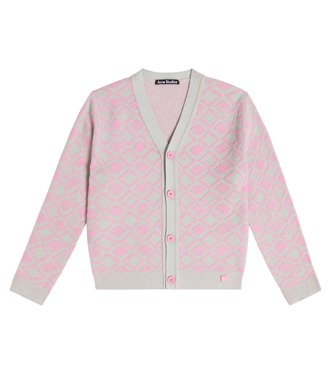 Cardigan en jacquard de laine et coton | Acne Studios Kids