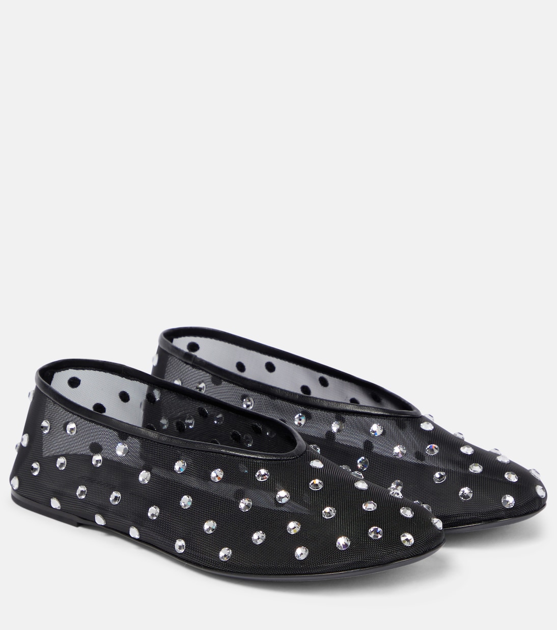 Marcy crystal-embellished ballet flats | Khaite