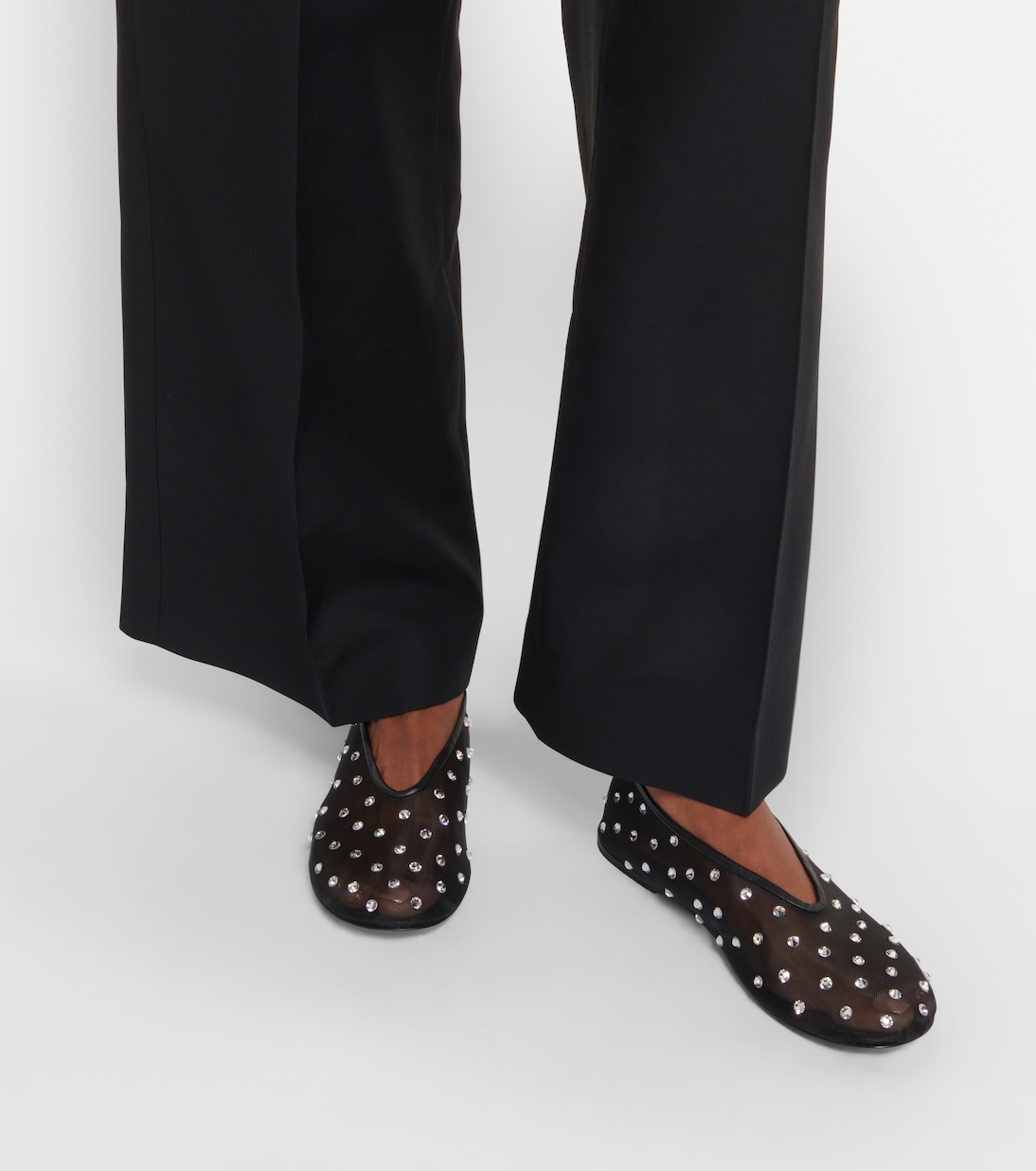 Marcy crystal-embellished ballet flats | Khaite