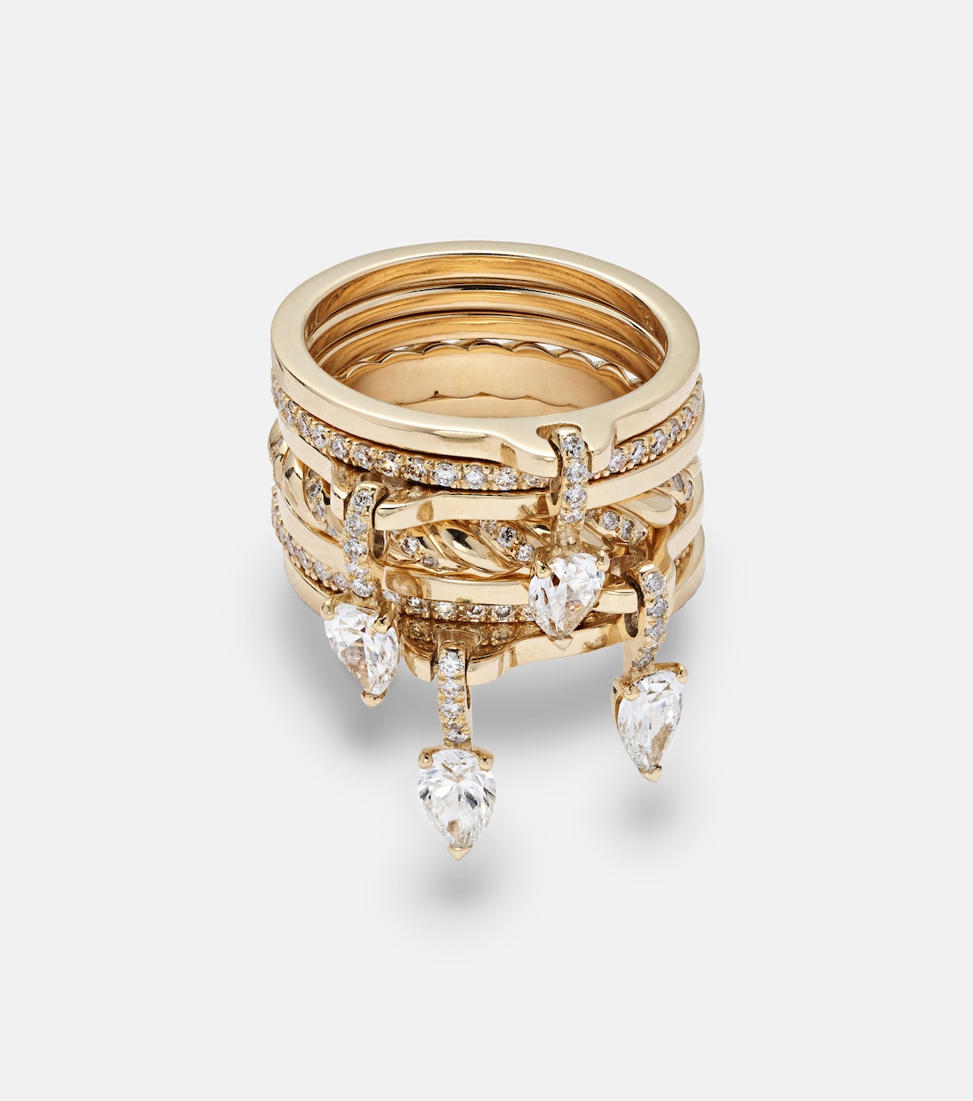 Bagues Drop Alliances en or 18 ct et diamants | Rainbow K