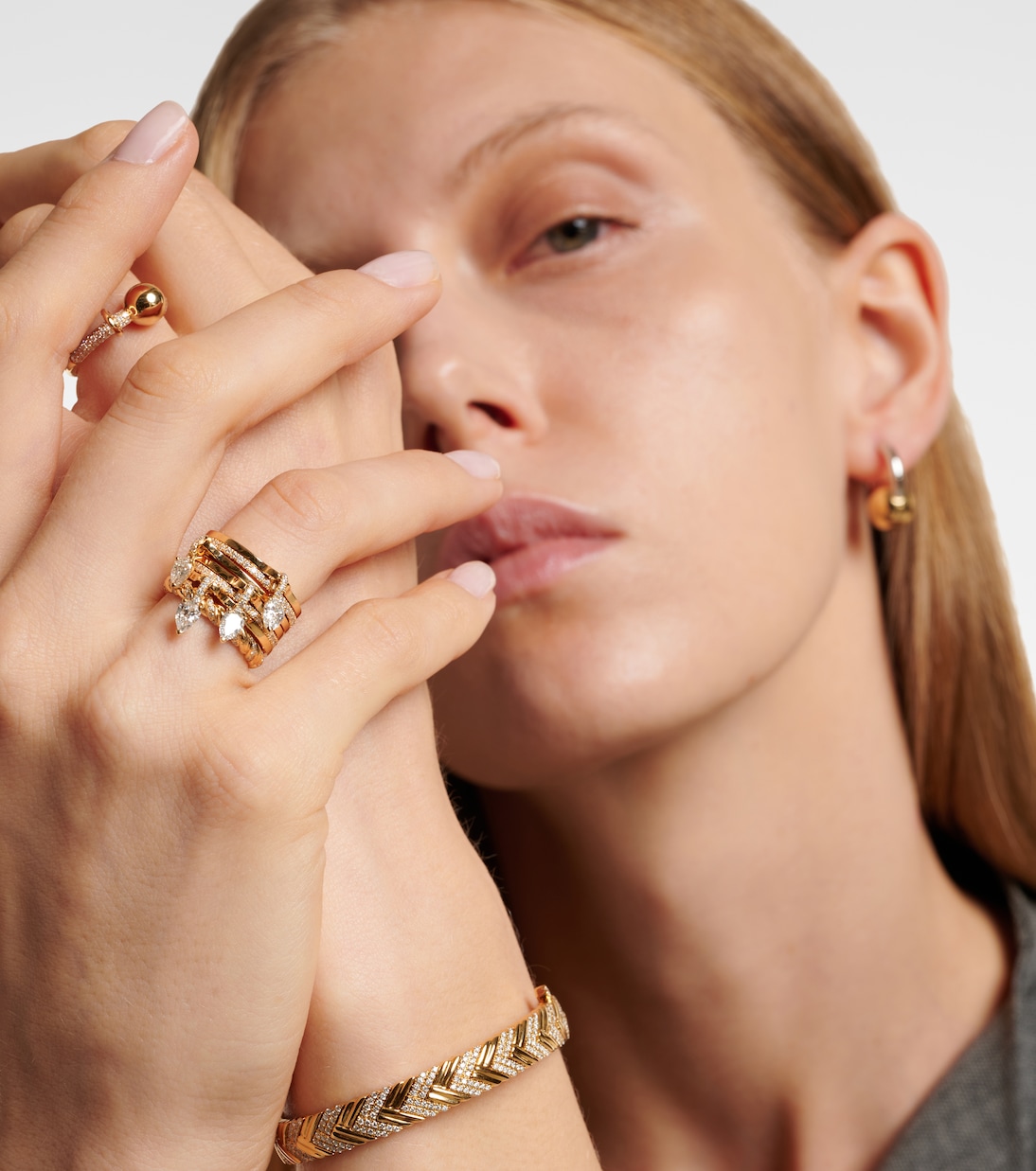 Bagues Drop Alliances en or 18 ct et diamants | Rainbow K