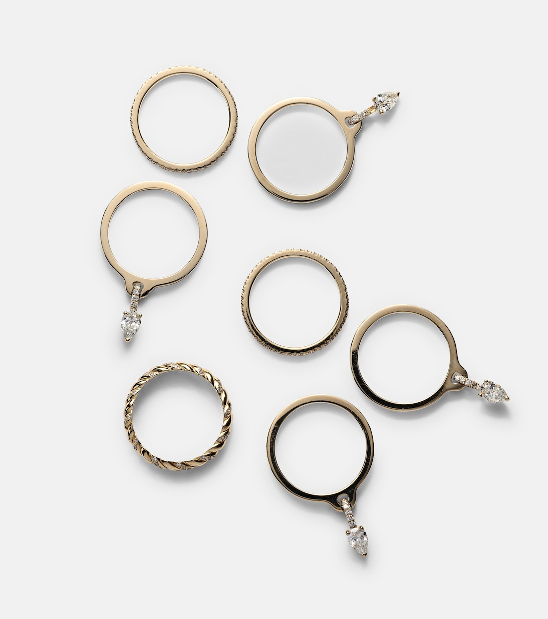 Bagues Drop Alliances en or 18 ct et diamants | Rainbow K