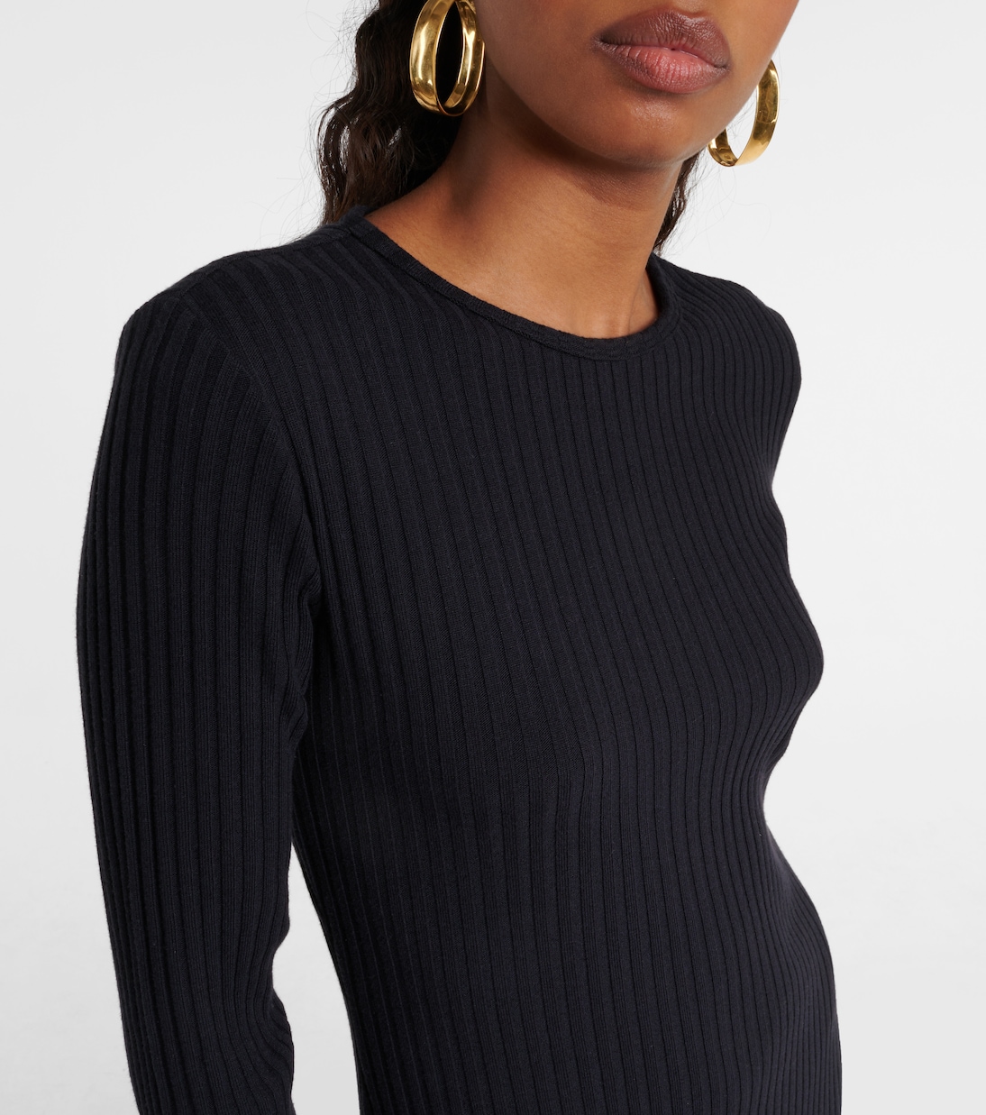 Ribbed-knit cotton-blend midi dress | Vince